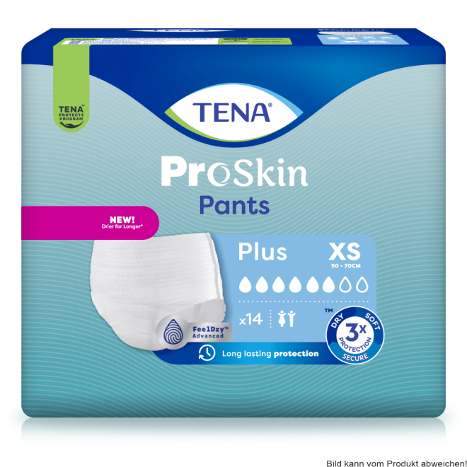Einweghose TENA Pants PROskin Plus XS Hüftumfang 50 bis 70 cm(1 Karton: 4 x 14 Stück)
