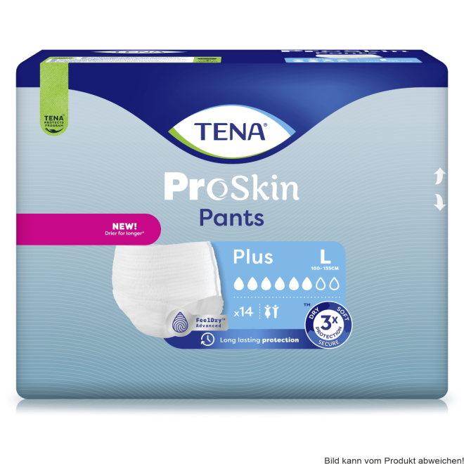 Einweghose TENA Pants PROskin Plus L Hüftumfang 100 bis 135 cm(1 Karton: 4 x 14 Stück)