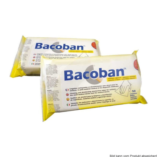 Langzeit-Flächendesinfektion BACOBAN Tücher, wasserbasierend, 16 x 50 Tücher