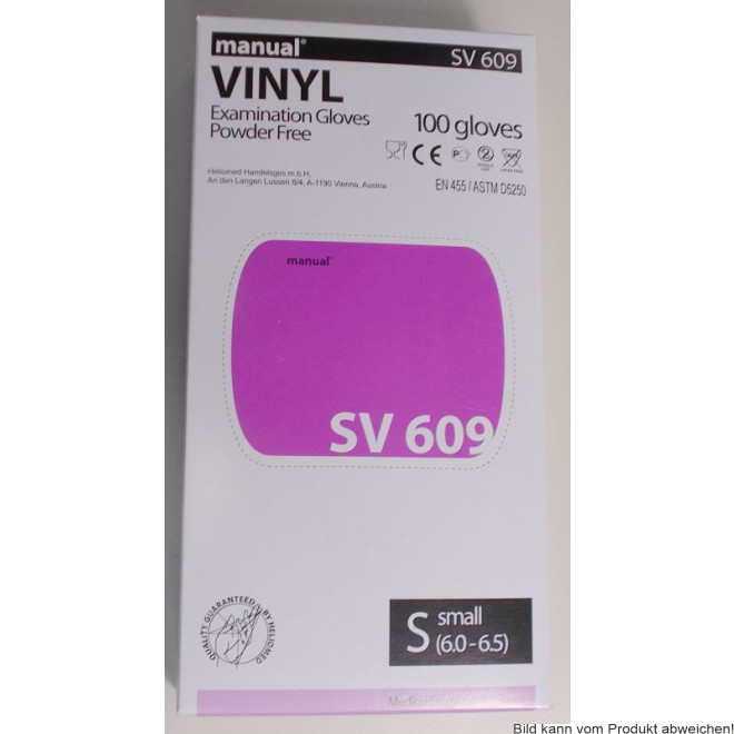 Einmalhandschuh Vinyl, manual Packung (100 Stück), puderfrei Gr. M