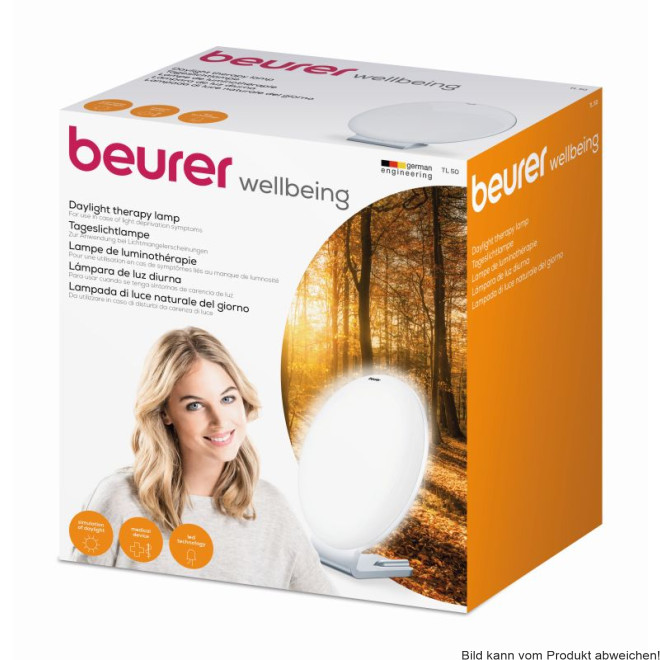Lichttherapiegerät TL 50, Tageslichtlampe, LED, ca. 10000 Lux, Durchmesser Beleuchtungsfläche 25 cm