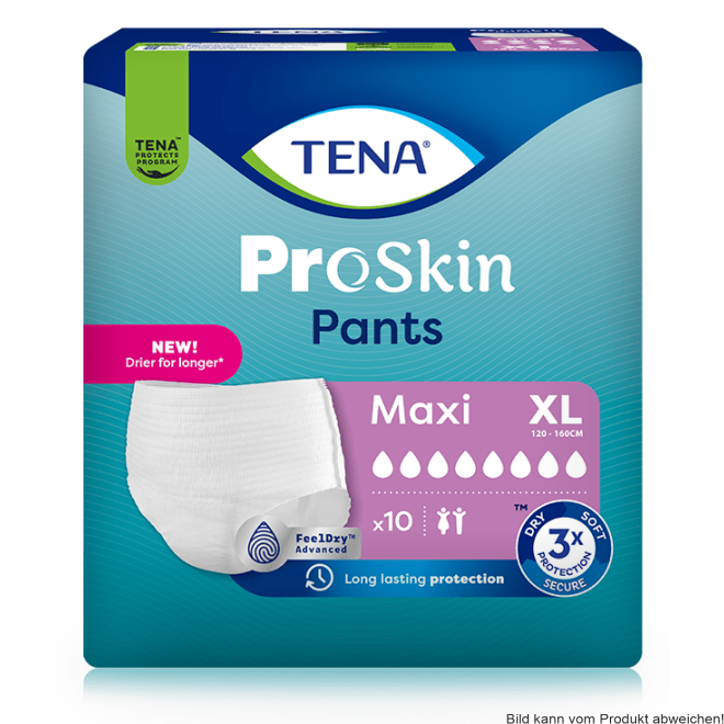 Einweghose TENA Pants PROskin Maxi XL, Hüfte 120-160 cm (1 Karton: 4 x 10 Stück)