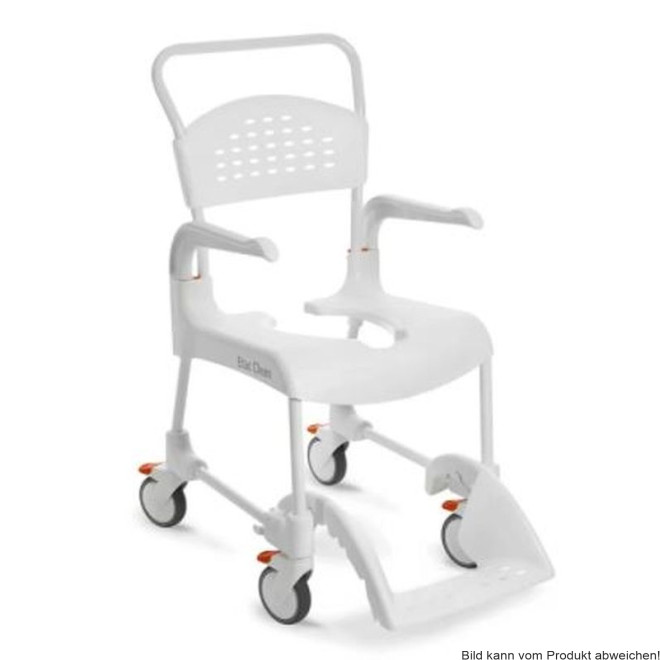 Dusch- und Toilettenrollstuhl Clean Belastbarkeit 130 kg Farbe: lagoon SH 49 cm
