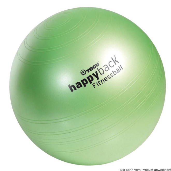 Fitnessball Happyback frühlingsgrün, inkl. Anleitung 65 cm