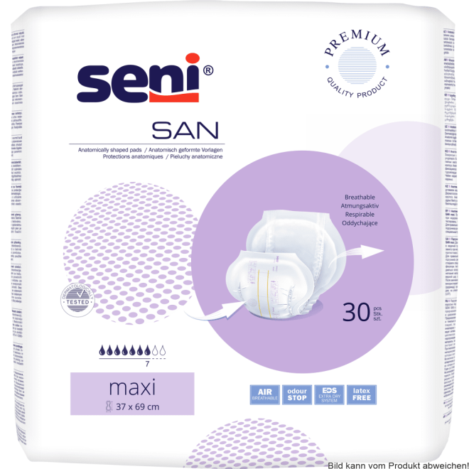 Inkontinenzvorlagen Seni San Maxi (1 Karton: 4 x 30 Stück)