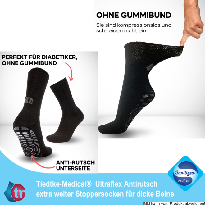 Venensocken Ultraflex Frottee Antirutsch Farbe: schwarz Gr. 38-40