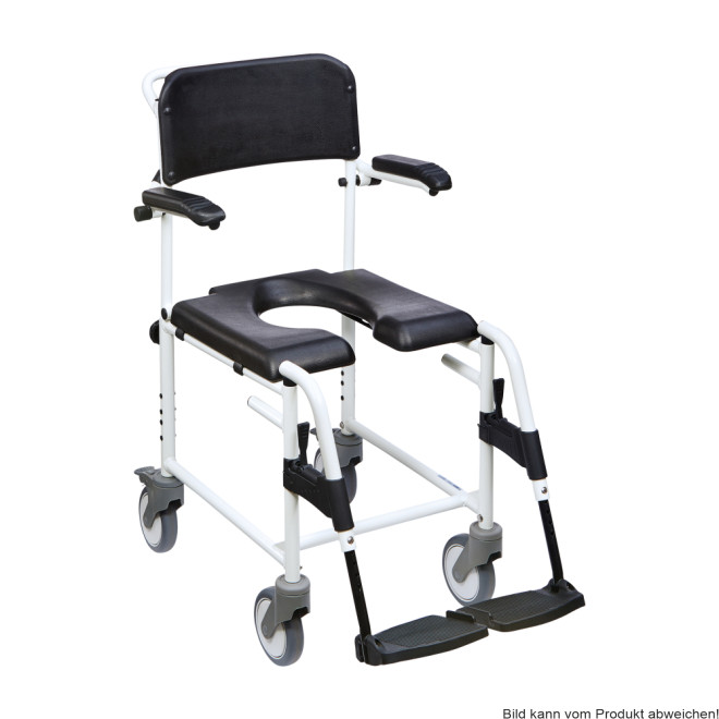 Dusch-Toilettenstuhl Levina 320-2 5" Räder, weiß-schwarz