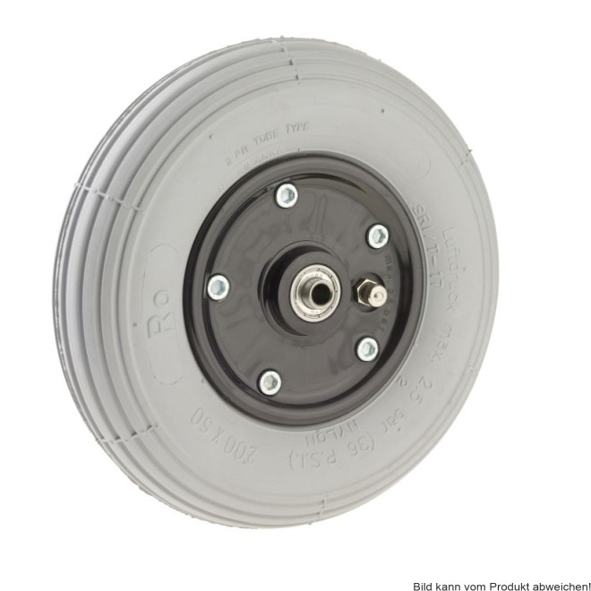 Rad Luftbereifung 200x50 grau, Nabenlänge 60mm