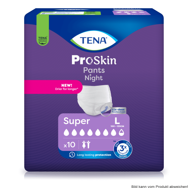 Einweghose TENA Pants Night PROskin Super L Hüfte 100 bis 135 cm (1 Karton: 4 x 10 Stück)