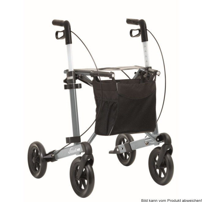 Rollator vital plus, inkl. Stockhalter u. Stofftasche, max. 150 kg bel. Farbe: mokka SH 54 cm