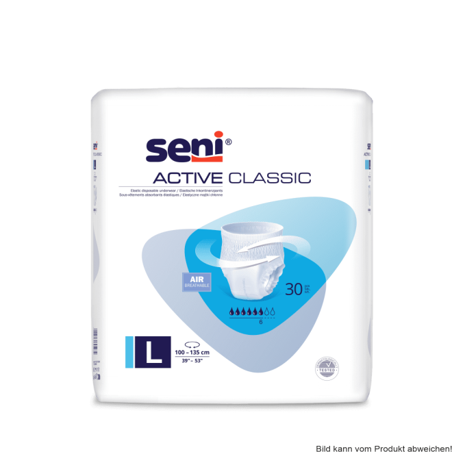 Inkontinenzslip Seni Active Classic L, Hüfte 100-135 cm (1 Karton 3 x 30 Stück)