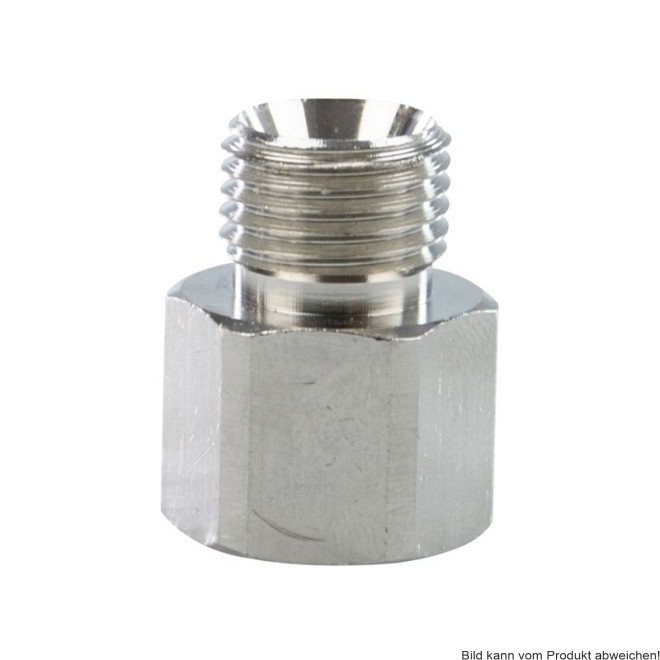 Metalladapter verchromt mit Dichtung für AquaPak & Respiflo G3/8 auf UNF9/16