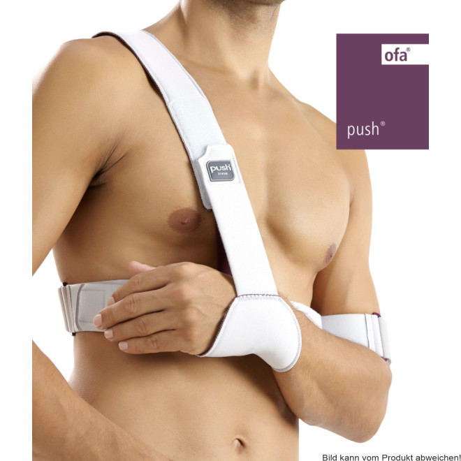 Schulterfixationsbandage Push med grau-aubergine Gr. 2