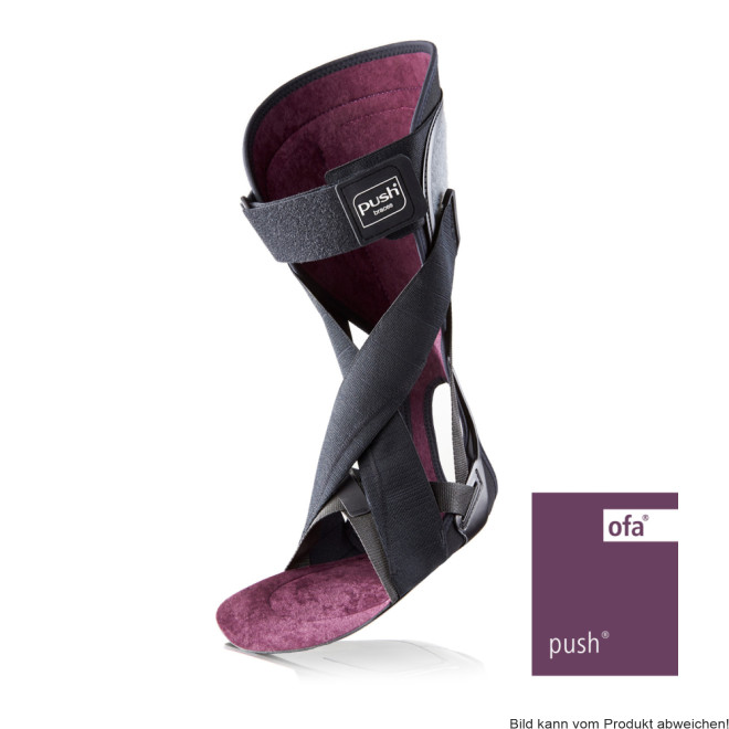 Push Ortho Fußheberorthese AFO schwarz-aubergine Gr. 1 links