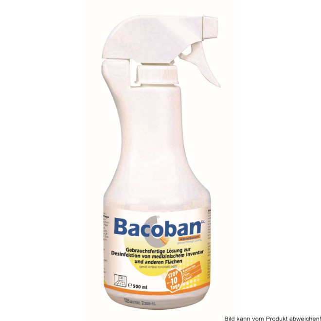 Langzeit-Flächendesinfektion BACOBAN, gebrauchsfertig, wasserbasierend, 12 x 500 ml Flasche