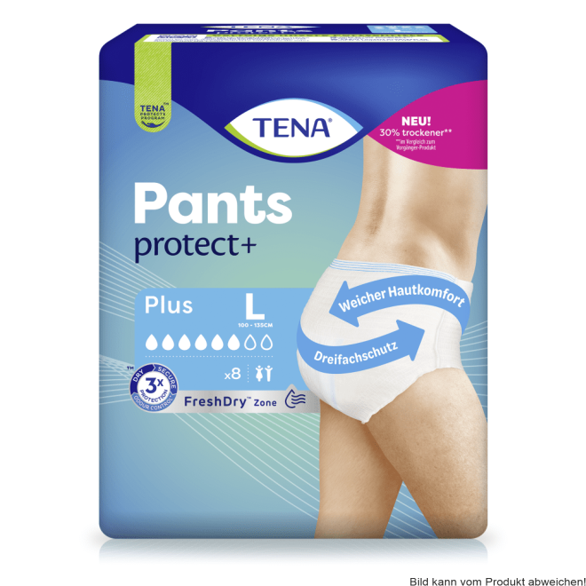 Einweghose TENA Pants PROtects Plus L Hüftumfang 100 bis 135 cm(1 Karton: 4 x 10 Stück)