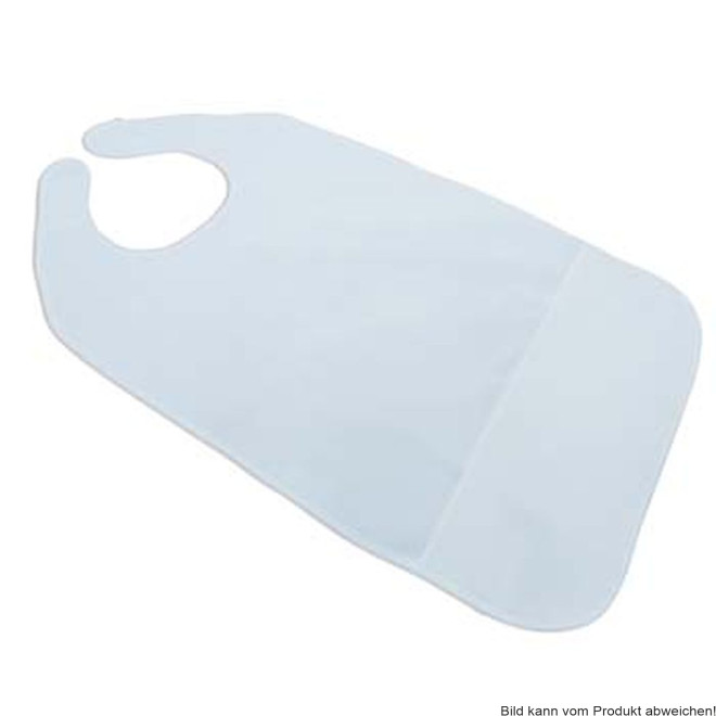 Lätzchen mit Klettverschluss Maße 58 x 42 cm Folie/Frottee Ausf.: mit Auffangtasche