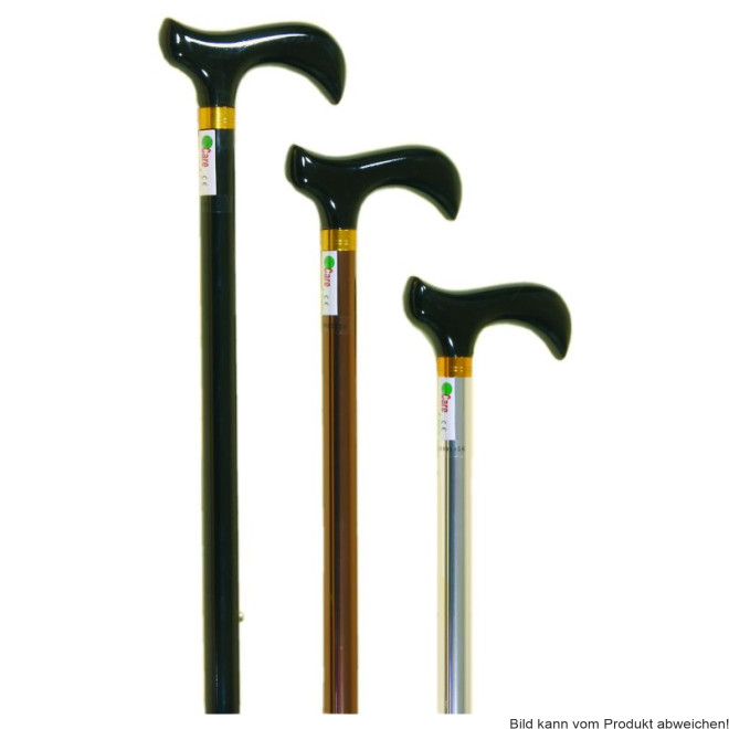 Leichtmetall-Krankenstock, Derbygriff, Druckknopfverstellung Farbe: bronze