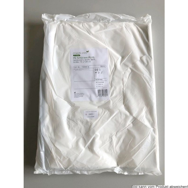 MEDI-INN PE-Schürze PLUS, weiß, 75 x 125 cm (VPE: 100 Stück)