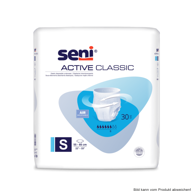 Inkontinenzslip Seni Active Classic S, Hüfte 55-85 cm (1 Karton 3 x 30 Stück)