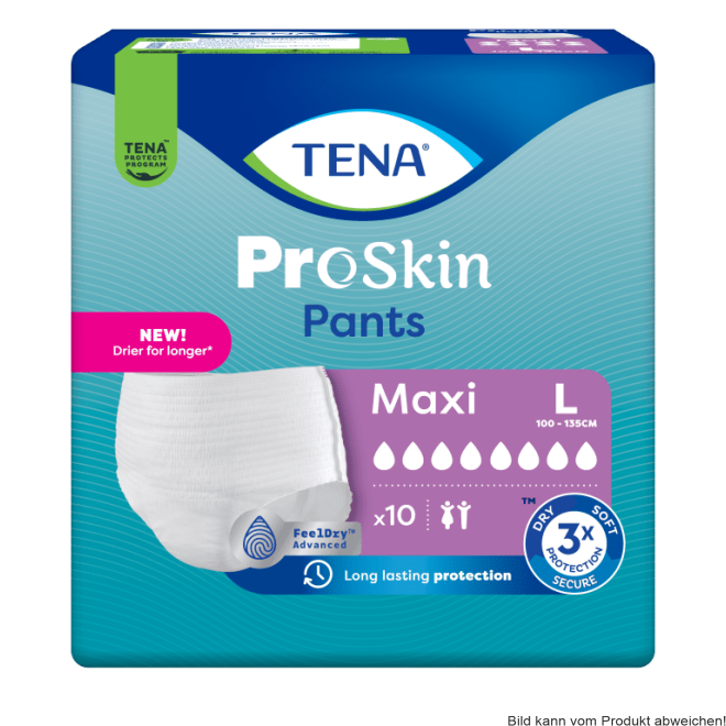 Einweghose TENA Pants PROskin Maxi L, Hüfte 100-135 cm (1 Karton: 4 x 10 Stück)