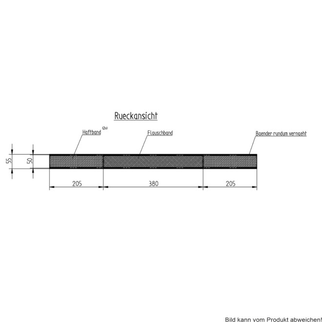 Wadenband mit Klettverschluss / Beingurt SB 38-58, schwarz