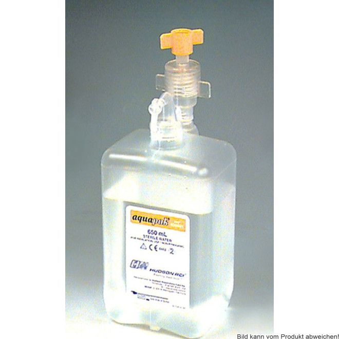 Aquapak Sterilwasser-Behälter 650 ml, Anfeuchtersystem für Sauerstoffgeräte {S}