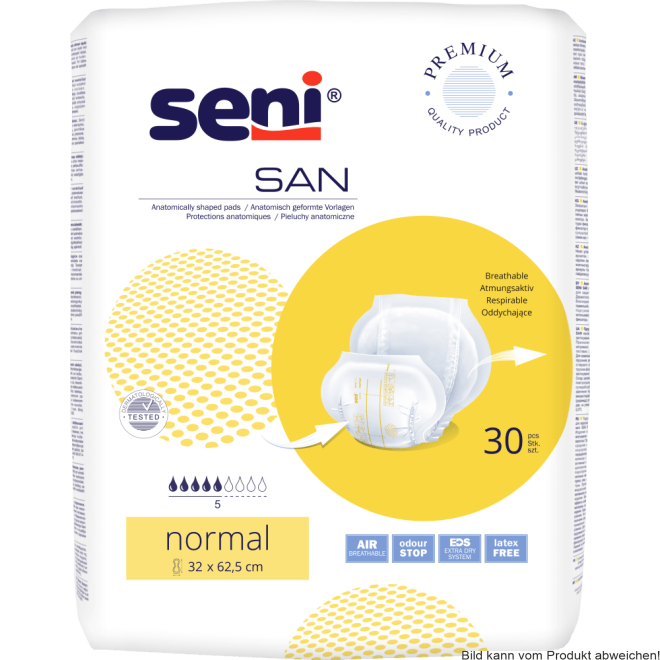 Inkontinenzvorlagen Seni San Normal (1 Karton: 4 x 30 Stück)