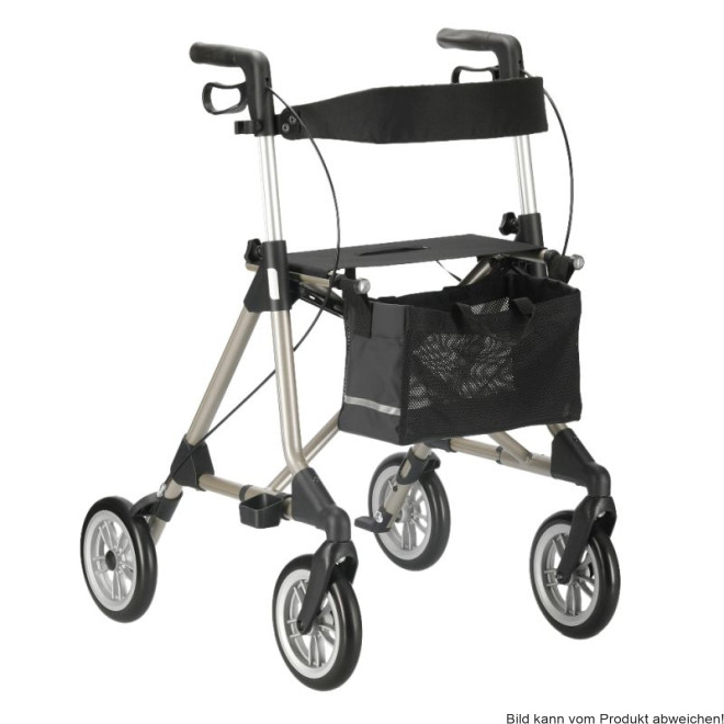 Rollator elan plus, inkl. Tasche, Stockhalter und Rückengurt, max. 150 kg bel. Farbe: champagner