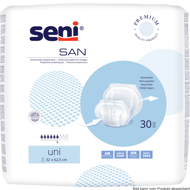 Inkontinenzvorlagen Seni San Uni (1 Karton: 4 x 30 Stück)