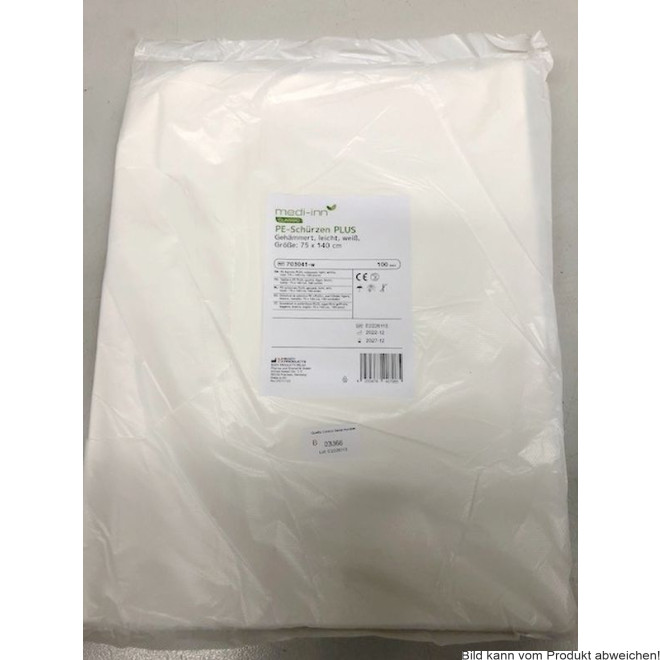 MEDI-INN PE-Schürze PLUS, weiß, 75 x 140 cm (VPE: 100 Stück)