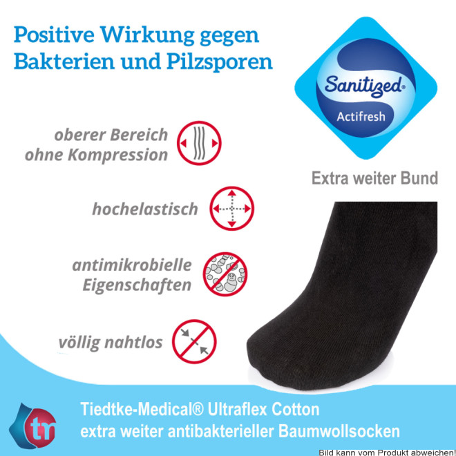 Baumwollsocken Ultraflex Cotton extra weit Farbe: hellgrau Gr. 35-38