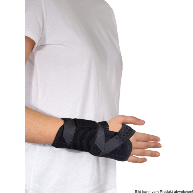 Elastische Handgelenkbandage mit Alu-Schiene schwarz Gr. L links