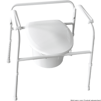 Toilettenstützgestell TSG 130 mit Eimer, Spritzschutz und Armlehnen