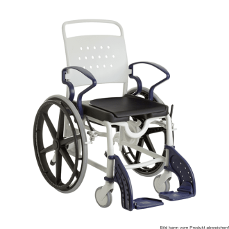 Dusch- und Toilettenrollstuhl GENF 24" Räder, grau/blau