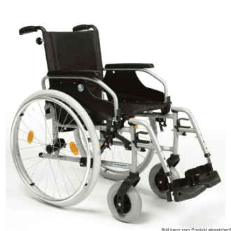 Rollstuhl D100, mit Trommelbremse . B03.B06.AP6.C29.5.B74.B80,silber SB 38 cm