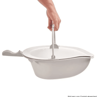 Becken mit Deckel und Handgriff für Dusch- und Toilettenrollstuhl Clean grau