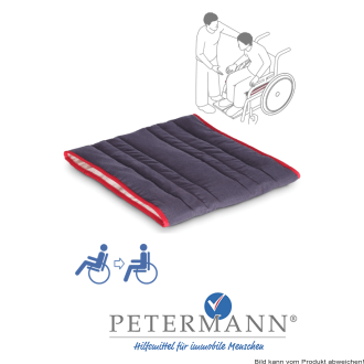 ALPHA Gleitmatte Rollstuhl, Cotton/Naturdrell 50x45 cm, schwarz-rot