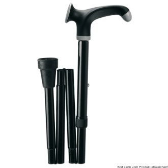 Metall-Gehstock, faltbar, Anatomic-Griff, faltbar Farbe: bronze-braun links