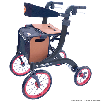Alu-Outdoor-Rollator T REXX mit Tasche Farbe: classic-schwarz