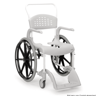 Dusch- und Toilettenrollstuhl Clean 24" Räder, Sitzhöhe 55 cm, weiß