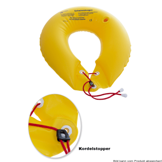 Schwimmkragen mit 2 Luftkammern, aufblasbar, gelb
