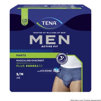 TENA men active Fit Pants Plus S/M, Hüfte 75-105 cm (1Karton: 4 x 12 Stück)
