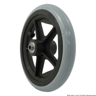 Rad mit PU-Reifen 5 Speichen Nabenlänge 60 mm, schwarz/grau