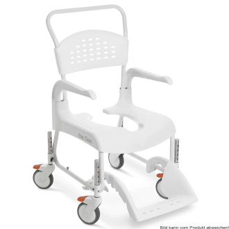 Dusch- und Toilettenrollstuhl Clean, höhenverstellbar weiß, Sitzhöhe 47,5-60 cm