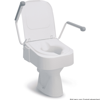 Toilettensitzerhöhung TSE 150 Plus mit Deckel und Armlehnen, weiß