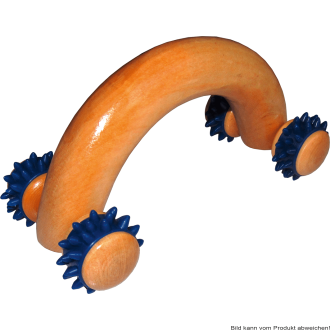 Massageroller AUTO mit Kunststoffnoppen ca.15x8cm, Holz