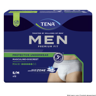 TENA men Premium Fit Pants Maxi S/M, Hüfte 75-100 cm (1 Karton: 4 x 12 Stück)