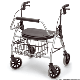 Rollator XXL mit Rückenbügel, Sitz,Korb,PU, maximal 200Kg,silber
