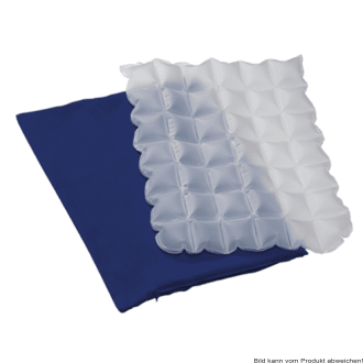 Waben-Sitzkissen, aufblasbar mit Bezug,40x34cm blau